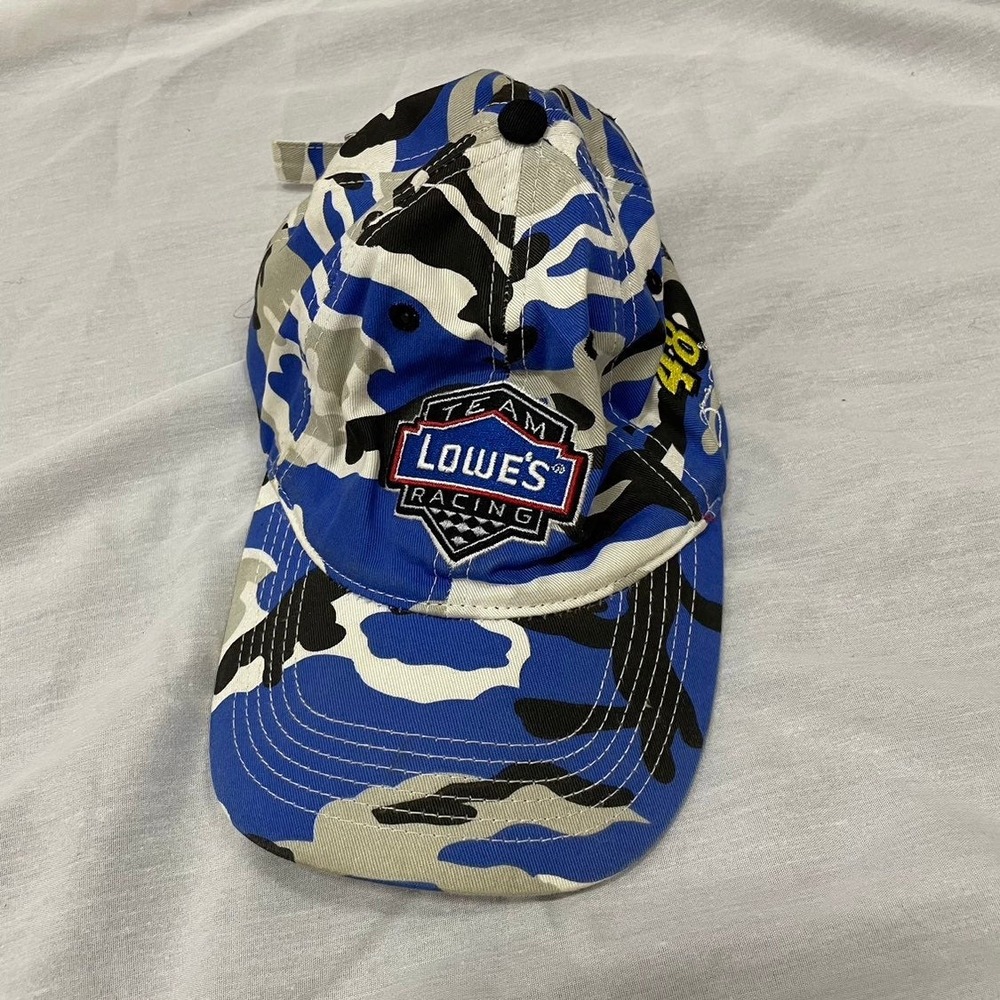 Vintage y2K Nascar Racing Camo Racing Car Hat Adjustable Dad Cap - Adult Size